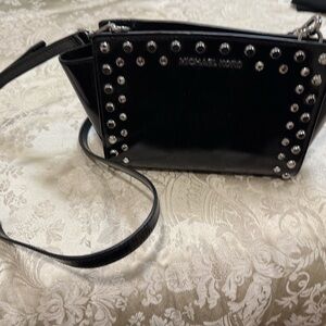 Michael Kors Black Crossbody Bag with Silver Studs